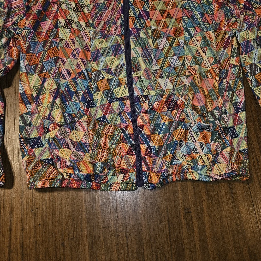 Lularoe Monroe Zip Front Jacket Girls Size 12 Geometric Southwest Print
